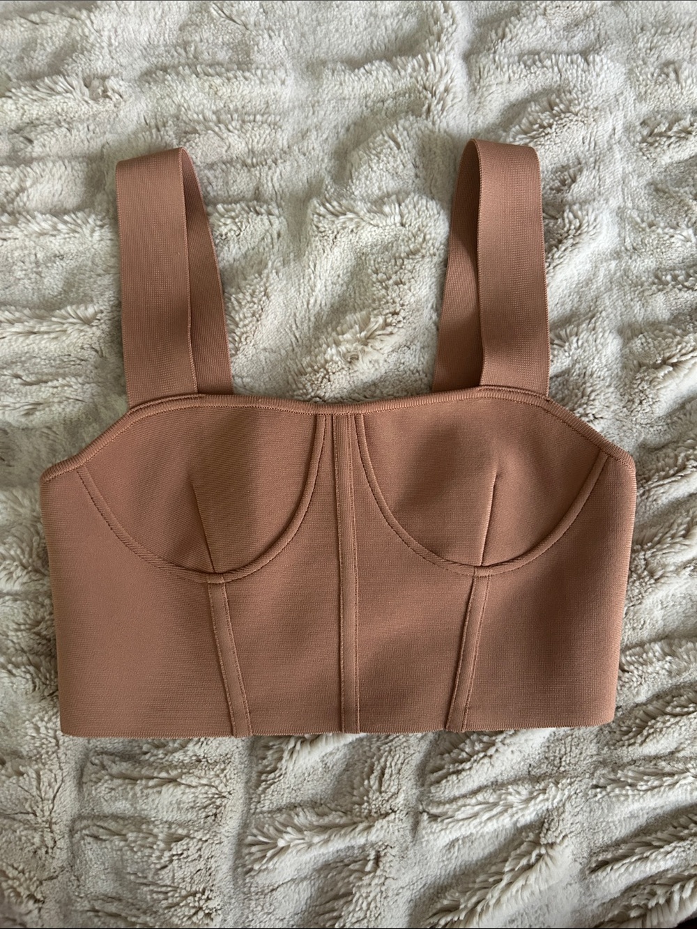 Herve Leger Nude/Tan Bustier Bandage Crop Top
